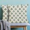 Sage Green Floral Block Print Pillow Covers 18x18 Inch Vintage Spring Flowers Throw Pillow Covers Set of 2 Summer Pillow Cases Outdoor Decorative for Living Room Bedroom Linen Square Cushion